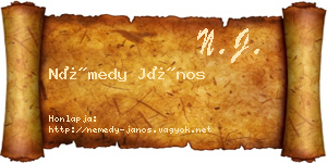 Némedy János névjegykártya